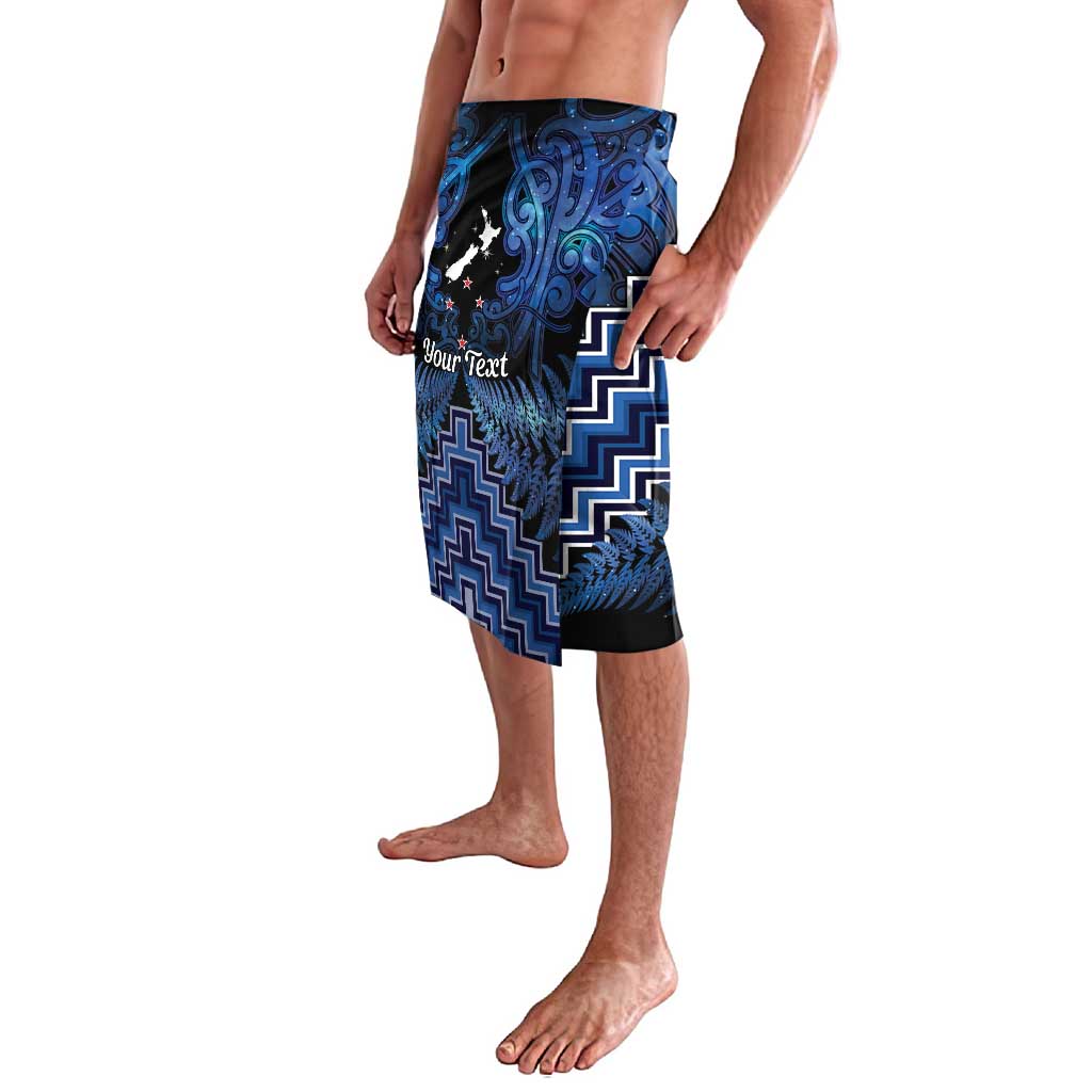 Personalised Aotearoa Matariki Lavalava Blue Fern Maori Poutama