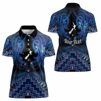 Personalised Aotearoa Matariki Women Polo Shirt Blue Fern Maori Poutama LT01 - Polynesian Pride