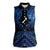 Personalised Aotearoa Matariki Women Sleeveless Polo Shirt Blue Fern Maori Poutama