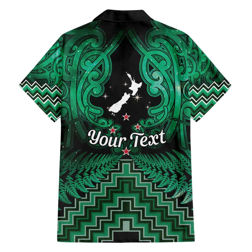 Personalised Aotearoa Matariki Family Matching Long Sleeve Bodycon Dress and Hawaiian Shirt Green Fern Maori Poutama LT01 - Polynesian Pride