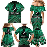 Personalised Aotearoa Matariki Family Matching Mermaid Dress and Hawaiian Shirt Green Fern Maori Poutama LT01 - Polynesian Pride