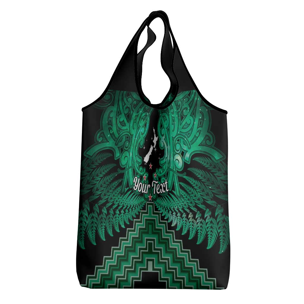 Personalised Aotearoa Matariki Grocery Bag Green Fern Maori Poutama LT01 - Polynesian Pride