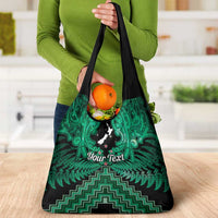 Personalised Aotearoa Matariki Grocery Bag Green Fern Maori Poutama LT01 - Polynesian Pride