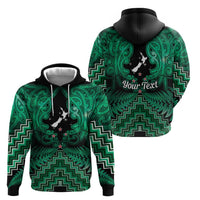 Personalised Aotearoa Matariki Hoodie Green Fern Maori Poutama