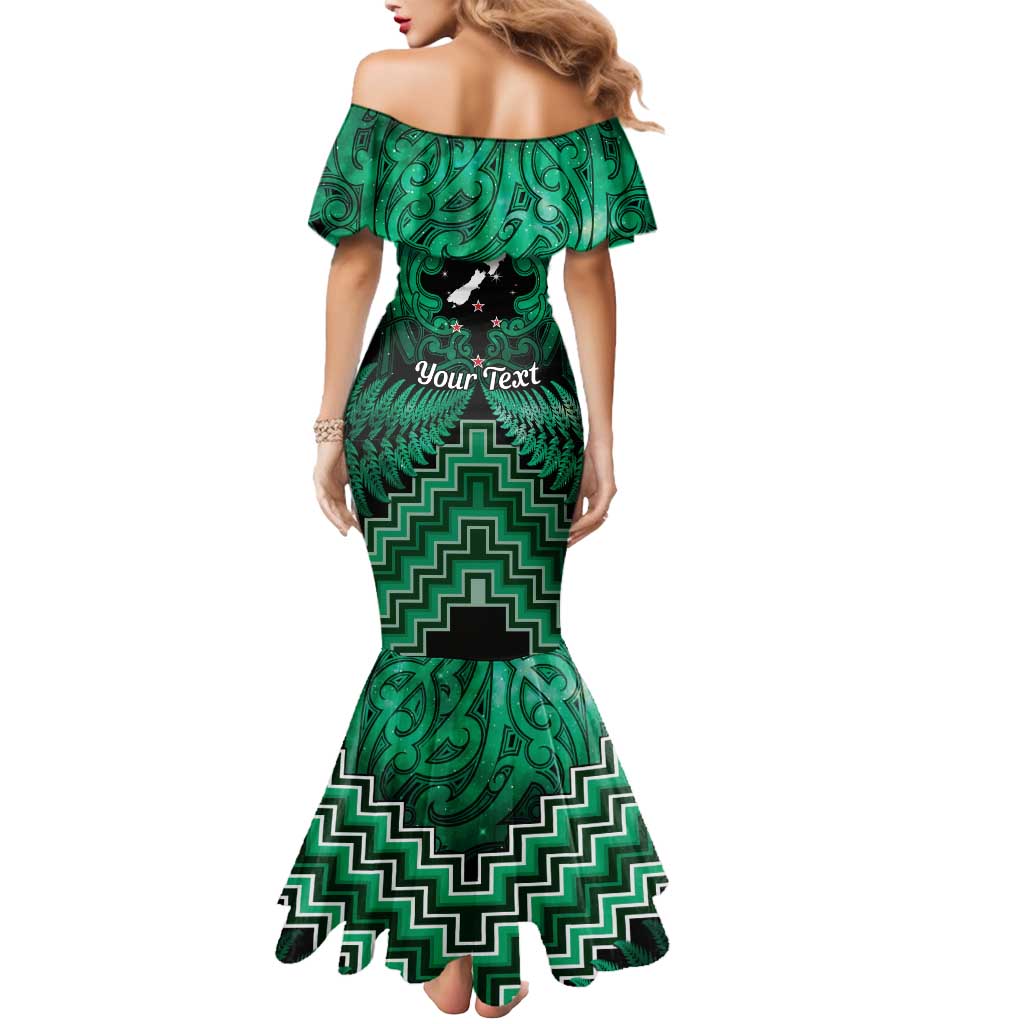 Personalised Aotearoa Matariki Mermaid Dress Green Fern Maori Poutama LT01 - Polynesian Pride