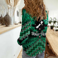 Personalised Aotearoa Matariki Women Casual Shirt Green Fern Maori Poutama LT01 - Polynesian Pride
