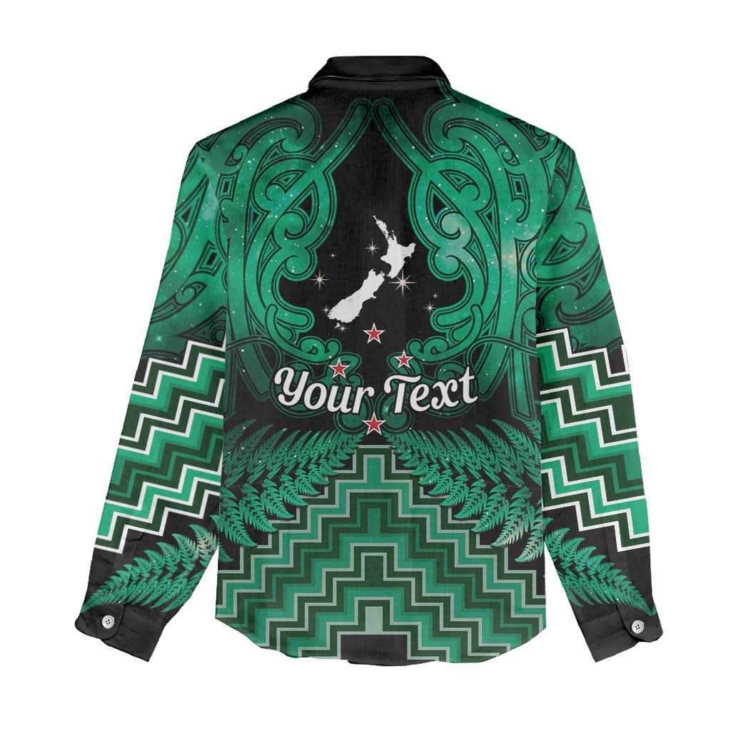 Personalised Aotearoa Matariki Women Casual Shirt Green Fern Maori Poutama LT01 - Polynesian Pride