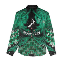 Personalised Aotearoa Matariki Women Casual Shirt Green Fern Maori Poutama LT01 - Polynesian Pride