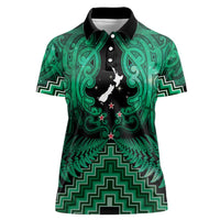Personalised Aotearoa Matariki Women Polo Shirt Green Fern Maori Poutama LT01 Female Green - Polynesian Pride