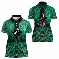 Personalised Aotearoa Matariki Women Polo Shirt Green Fern Maori Poutama LT01 - Polynesian Pride