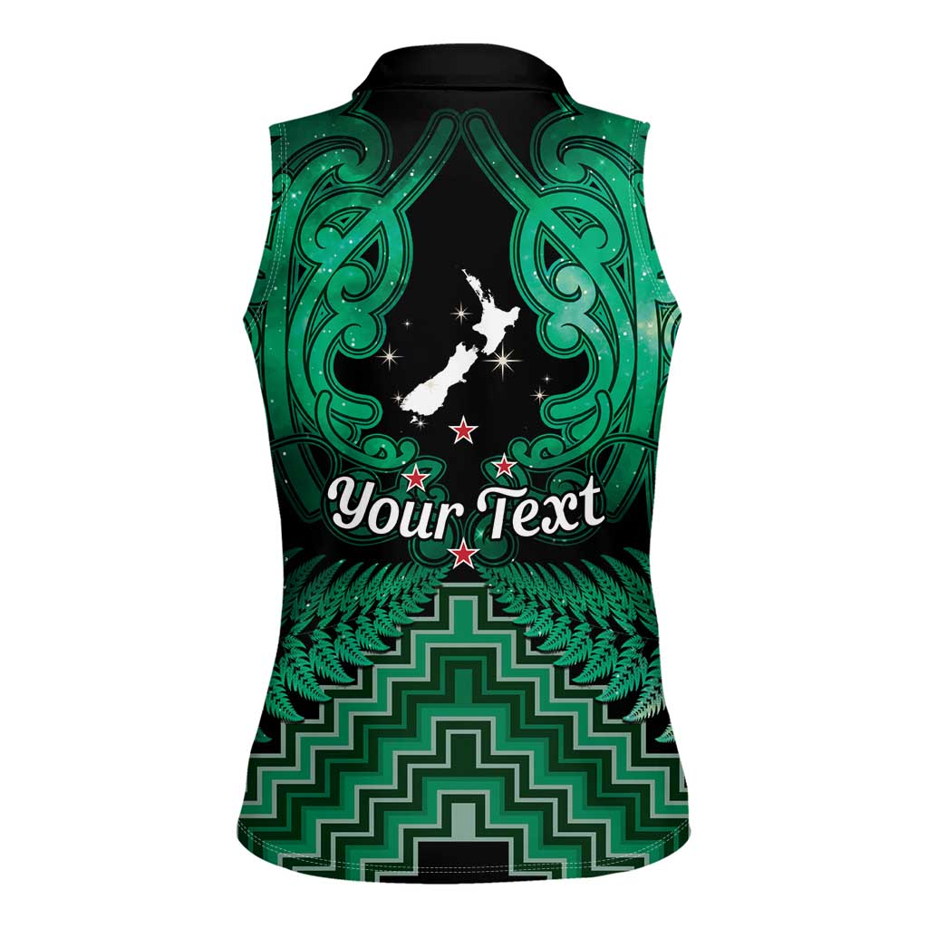 Personalised Aotearoa Matariki Women Sleeveless Polo Shirt Green Fern Maori Poutama LT01 - Polynesian Pride