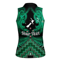 Personalised Aotearoa Matariki Women Sleeveless Polo Shirt Green Fern Maori Poutama LT01 - Polynesian Pride