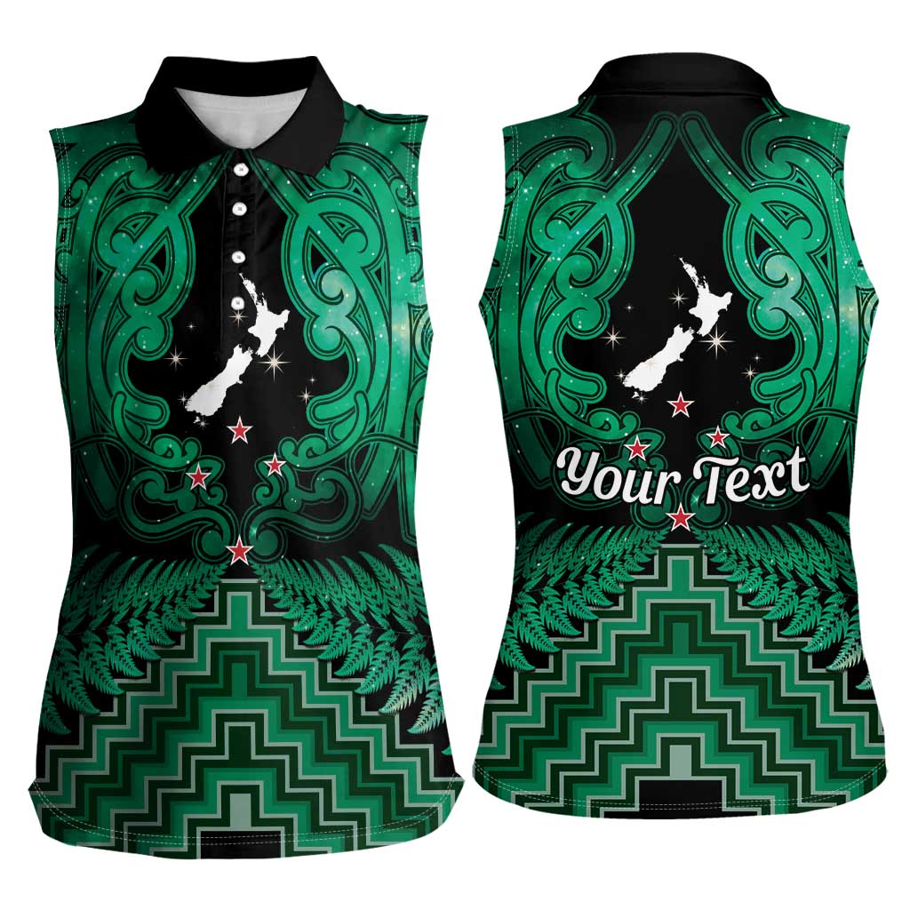 Personalised Aotearoa Matariki Women Sleeveless Polo Shirt Green Fern Maori Poutama LT01 - Polynesian Pride