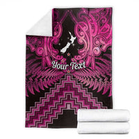 Personalised Aotearoa Matariki Blanket Pink Fern Maori Poutama