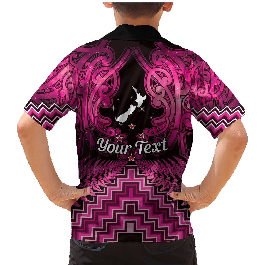 Personalised Aotearoa Matariki Family Matching Mermaid Dress and Hawaiian Shirt Pink Fern Maori Poutama LT01 - Polynesian Pride