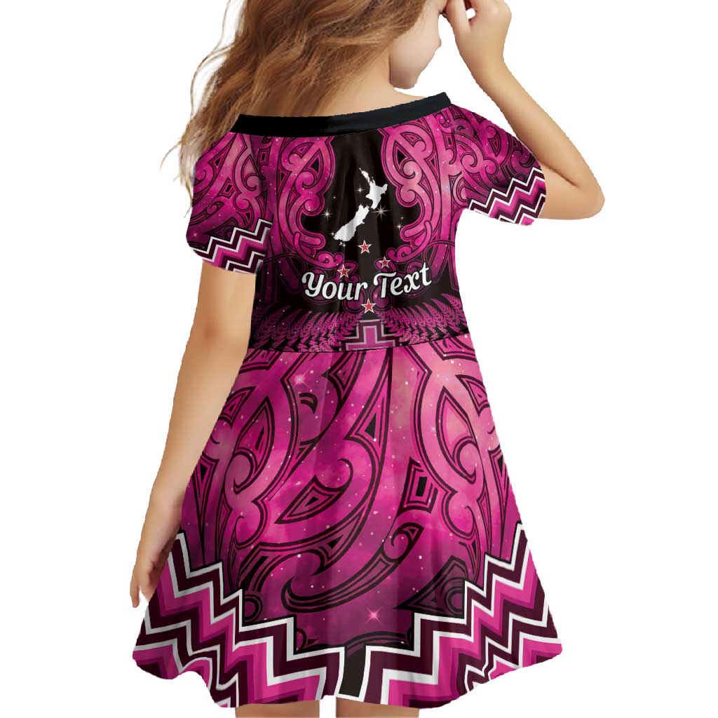 Personalised Aotearoa Matariki Family Matching Mermaid Dress and Hawaiian Shirt Pink Fern Maori Poutama LT01 - Polynesian Pride