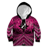 Personalised Aotearoa Matariki Kid Hoodie Pink Fern Maori Poutama LT01 Hoodie Pink - Polynesian Pride