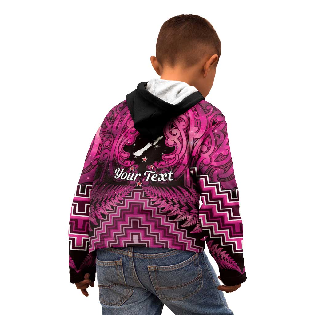 Personalised Aotearoa Matariki Kid Hoodie Pink Fern Maori Poutama LT01 - Polynesian Pride