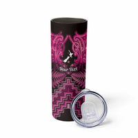 Personalised Aotearoa Matariki Skinny Tumbler Pink Fern Maori Poutama LT01 - Polynesian Pride
