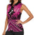 Personalised Aotearoa Matariki Women Sleeveless Polo Shirt Pink Fern Maori Poutama