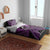 Personalised Aotearoa Matariki Bedding Set Purple Fern Maori Poutama