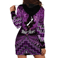 Personalised Aotearoa Matariki Hoodie Dress Purple Fern Maori Poutama LT01 - Polynesian Pride