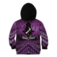 Personalised Aotearoa Matariki Kid Hoodie Purple Fern Maori Poutama LT01 - Polynesian Pride