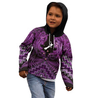 Personalised Aotearoa Matariki Kid Hoodie Purple Fern Maori Poutama LT01 - Polynesian Pride