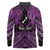 Personalised Aotearoa Matariki Long Sleeve Polo Shirt Purple Fern Maori Poutama