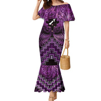 Personalised Aotearoa Matariki Mermaid Dress Purple Fern Maori Poutama LT01 Women Purple - Polynesian Pride