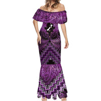 Personalised Aotearoa Matariki Mermaid Dress Purple Fern Maori Poutama LT01 - Polynesian Pride