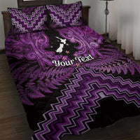 Personalised Aotearoa Matariki Quilt Bed Set Purple Fern Maori Poutama LT01 Purple - Polynesian Pride