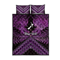 Personalised Aotearoa Matariki Quilt Bed Set Purple Fern Maori Poutama LT01 - Polynesian Pride