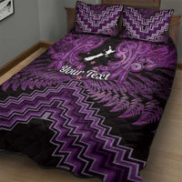 Personalised Aotearoa Matariki Quilt Bed Set Purple Fern Maori Poutama LT01 - Polynesian Pride