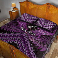 Personalised Aotearoa Matariki Quilt Bed Set Purple Fern Maori Poutama LT01 - Polynesian Pride