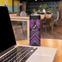 Personalised Aotearoa Matariki Skinny Tumbler Purple Fern Maori Poutama LT01 - Polynesian Pride