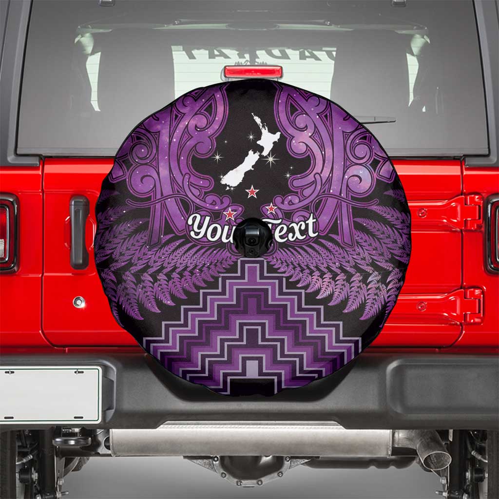 Personalised Aotearoa Matariki Spare Tire Cover Purple Fern Maori Poutama LT01 - Polynesian Pride