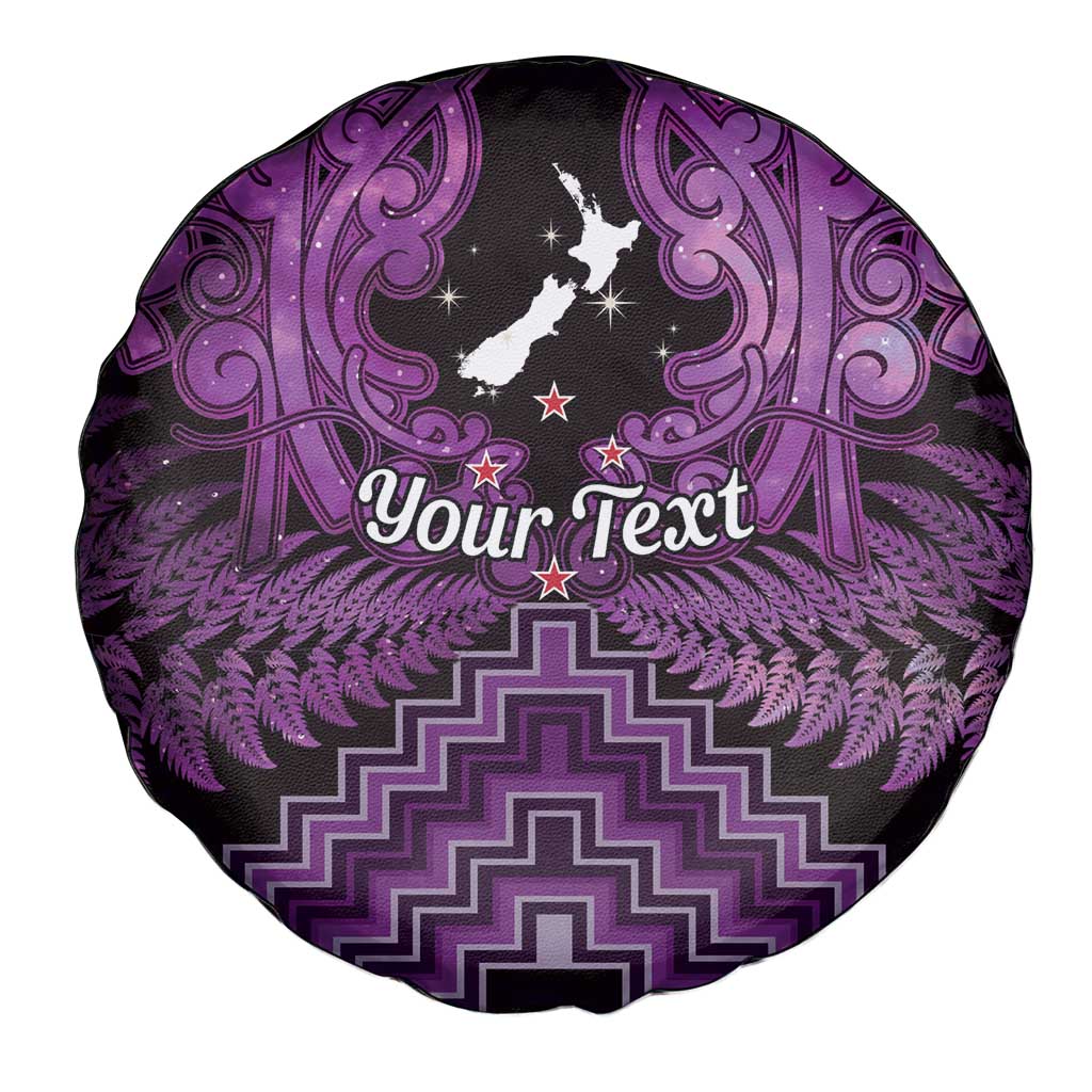 Personalised Aotearoa Matariki Spare Tire Cover Purple Fern Maori Poutama LT01 - Polynesian Pride