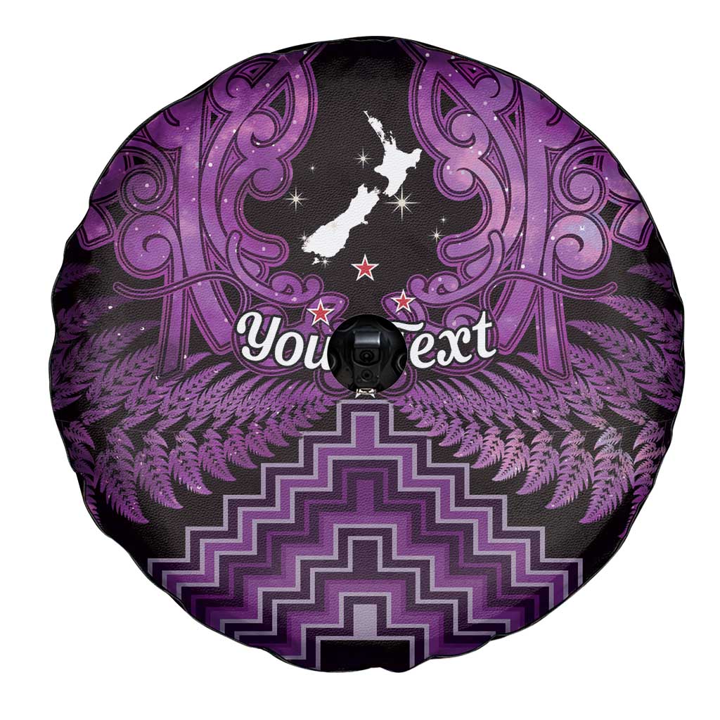 Personalised Aotearoa Matariki Spare Tire Cover Purple Fern Maori Poutama LT01 - Polynesian Pride