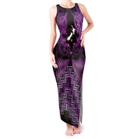 Personalised Aotearoa Matariki Tank Maxi Dress Purple Fern Maori Poutama LT01 Women Purple - Polynesian Pride
