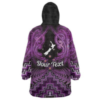 Personalised Aotearoa Matariki Wearable Blanket Hoodie Purple Fern Maori Poutama LT01 - Polynesian Pride