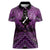 Personalised Aotearoa Matariki Women Polo Shirt Purple Fern Maori Poutama