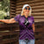 Personalised Aotearoa Matariki Women Polo Shirt Purple Fern Maori Poutama