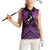 Personalised Aotearoa Matariki Women Sleeveless Polo Shirt Purple Fern Maori Poutama