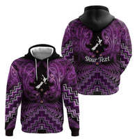 Personalised Aotearoa Matariki Zip Hoodie Purple Fern Maori Poutama LT01 - Polynesian Pride