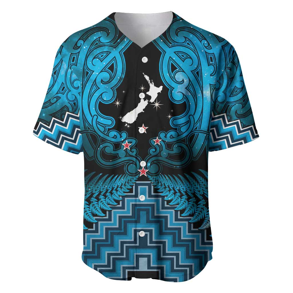 Personalised Aotearoa Matariki Baseball Jersey Turquoise Fern Maori Poutama LT01 Turquoise - Polynesian Pride