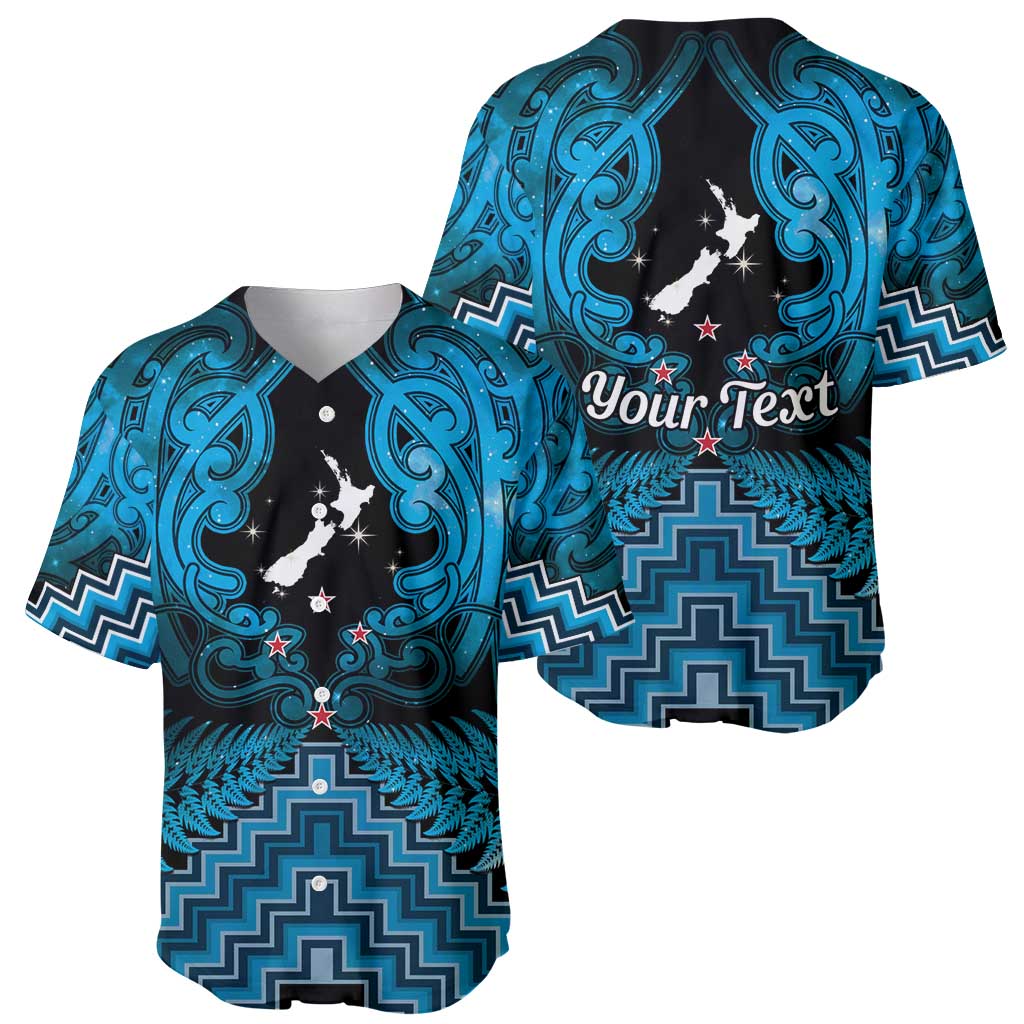 Personalised Aotearoa Matariki Baseball Jersey Turquoise Fern Maori Poutama LT01 - Polynesian Pride