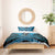 Personalised Aotearoa Matariki Bedding Set Turquoise Fern Maori Poutama