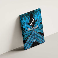 Personalised Aotearoa Matariki Canvas Wall Art Turquoise Fern Maori Poutama