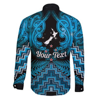 Personalised Aotearoa Matariki Family Matching Off Shoulder Maxi Dress and Hawaiian Shirt Turquoise Fern Maori Poutama LT01 - Polynesian Pride